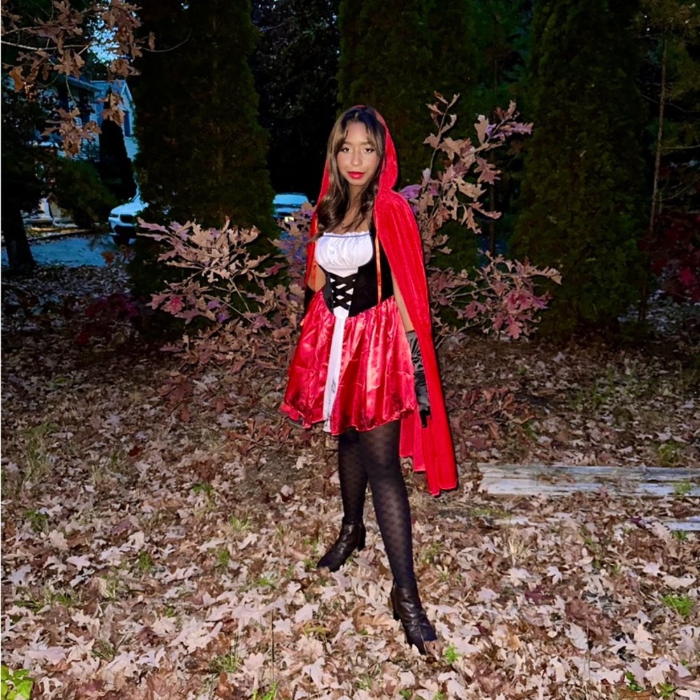 Red riding hood costume.